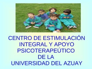 CENTRO DE ESTIMULACIÓN INTEGRAL Y APOYO PSICOTERAPEÚTICO   DE LA  UNIVERSIDAD DEL AZUAY 
