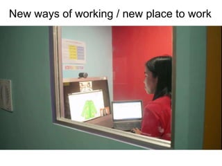 New ways of working / new place to work
 