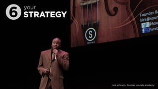 STRATEGY
your
kirk johnson, founder, sounds academy
 
