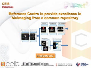 CEIB Angiography Reference Centre to provide excellence in bioimaging from a common repository Objectives 