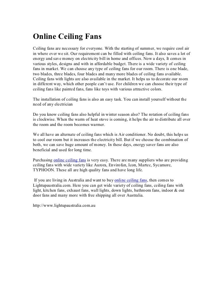 Ceiling Fans Are Necessary For Everyone