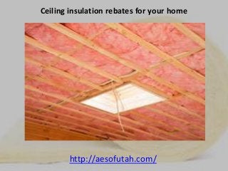 Ceiling insulation rebates for your home
http://aesofutah.com/
 