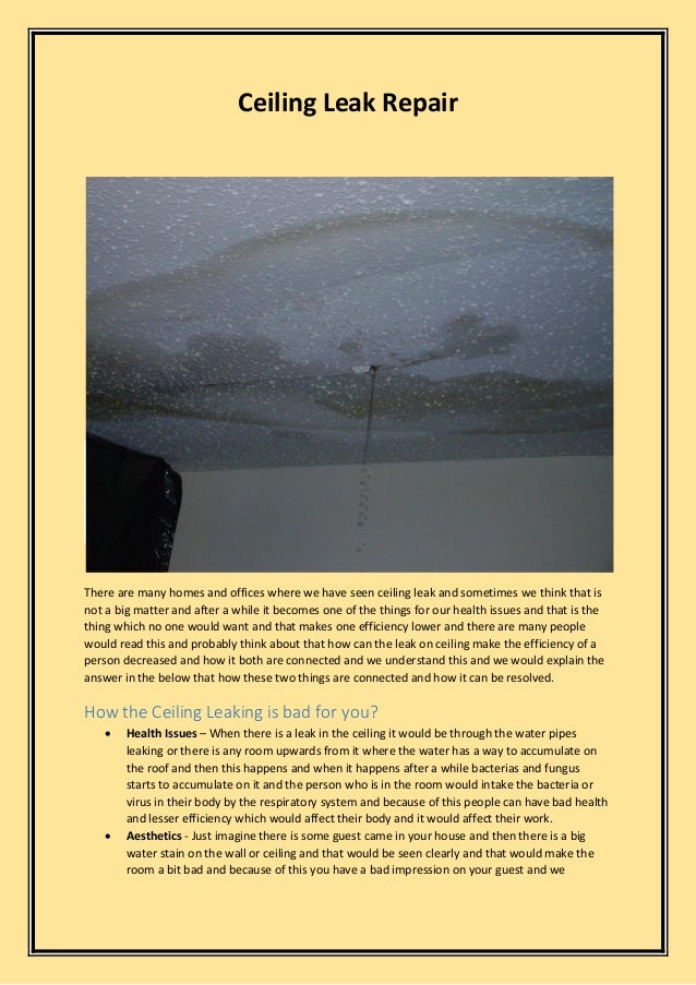 Ceiling Leak Repair