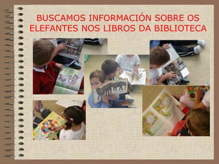 BUSCAMOS INFORMACIÓN SOBRE OS ELEFANTES NOS LIBROS DA BIBLIOTECA 