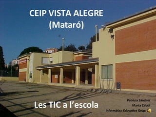 CEIP VISTA ALEGRE (Mataró) Patrícia Sánchez Marta Cabot Informàtica Educativa Grup: 61 Les TIC a l’escola 