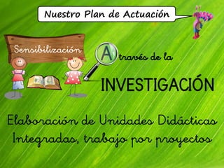 Nuestro Plan de Actuación
Sensibilización
A través de la
INVESTIGACIÓN
Elaboración de Unidades Didácticas
Integradas, trabajo por proyectos
 
