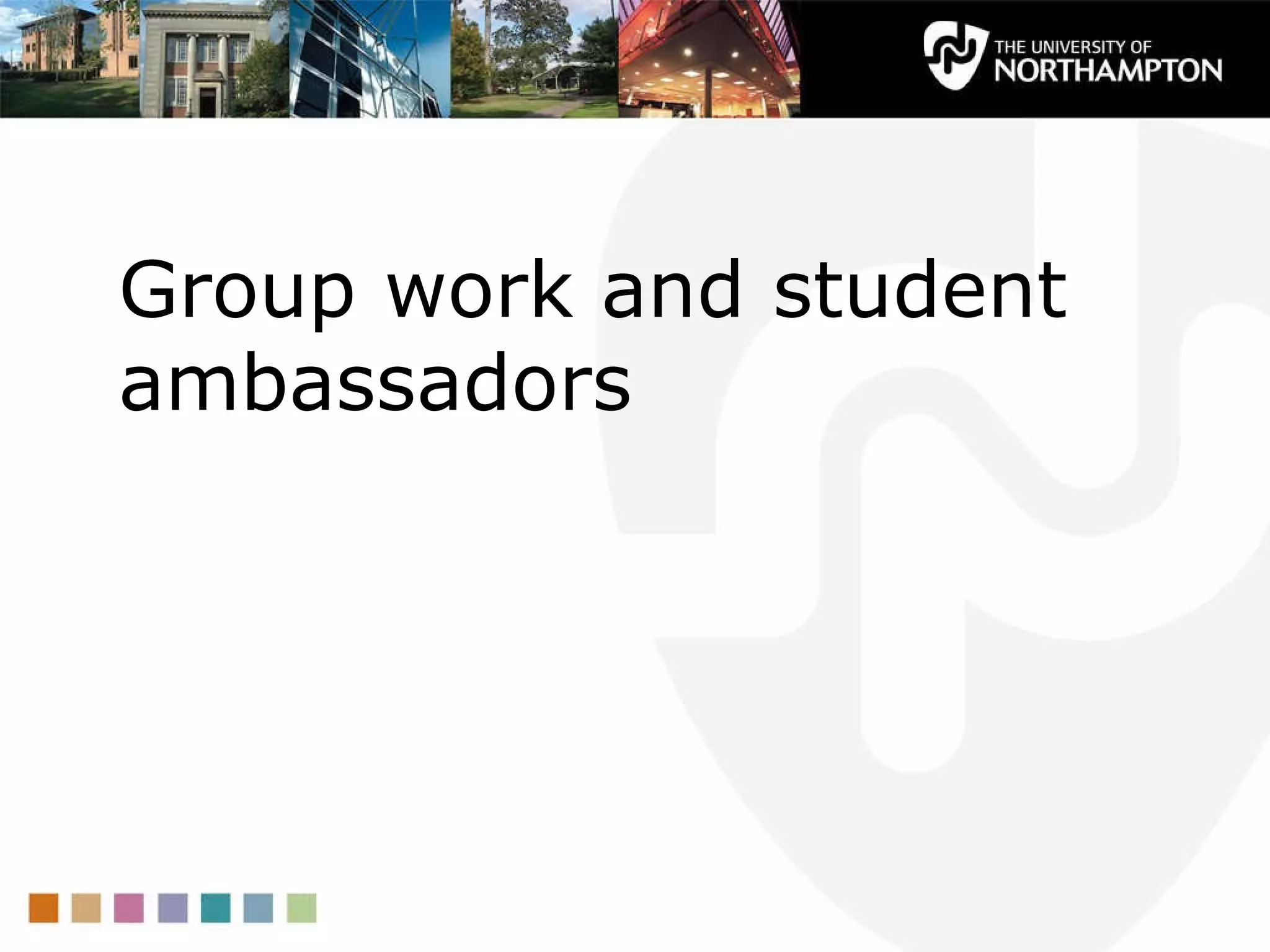 Group work and student ambassadors 
