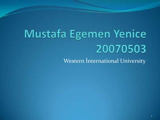Western İnternational University




                                   1
 