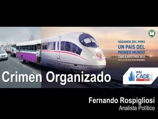 Crimen Organizado
Fernando Rospigliosi
Analista Político
 