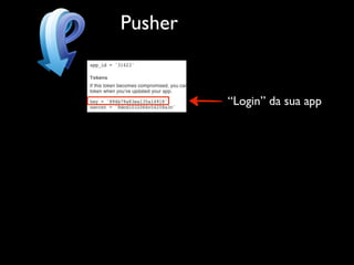 Pusher


         “Login” da sua app
 