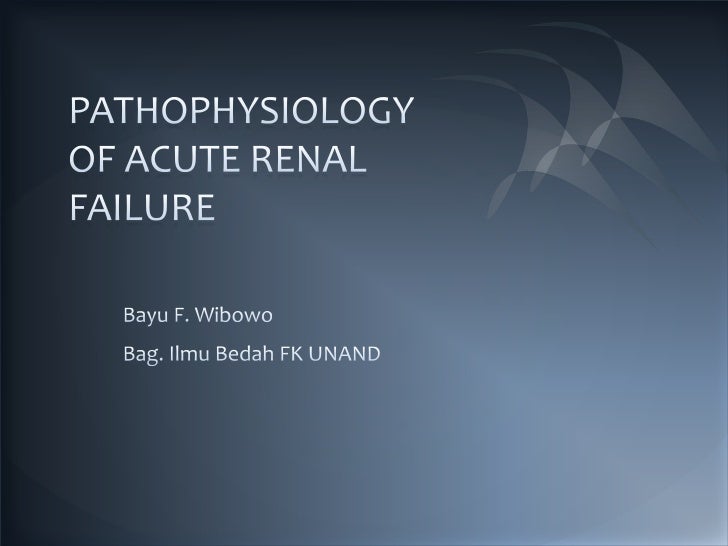 Pathophysiology Of Acute Renal Failure In Flow Chart