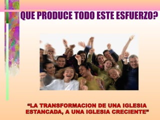 QUE PRODUCE TODO ESTE ESFUERZO?
 