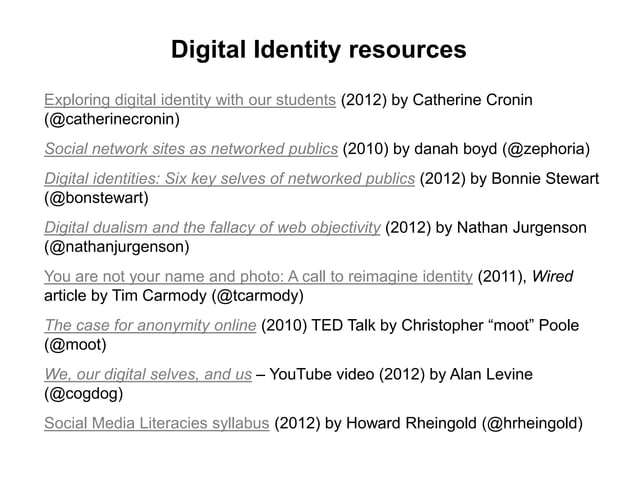 Exploring Digital Identity Ppt