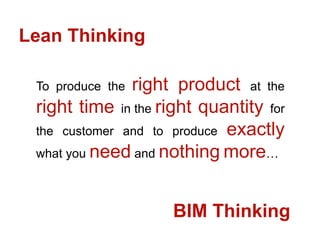 To produce the right product at the
right time in the right quantity for
the customer and to produce exactly
what you need...
