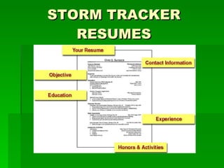 STORM TRACKER RESUMES 
