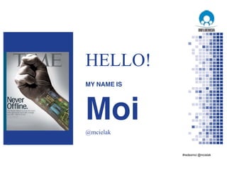 HELLO!
MY NAME IS
Moi@mcielak
2
 