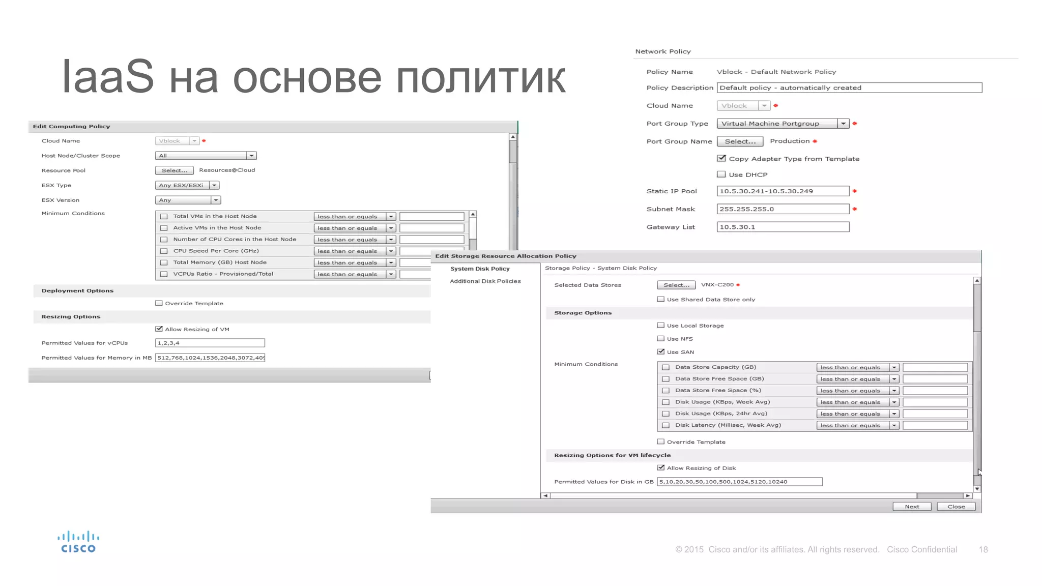 IaaS на основе политик
 