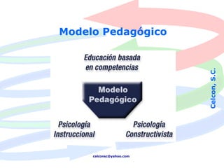 Modelo Pedagógico




                          Celcon, S.C.
     celconsc@yahoo.com
 