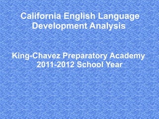 California English Language Development Analysis  King-Chavez Preparatory Academy  2011-2012 School Year 