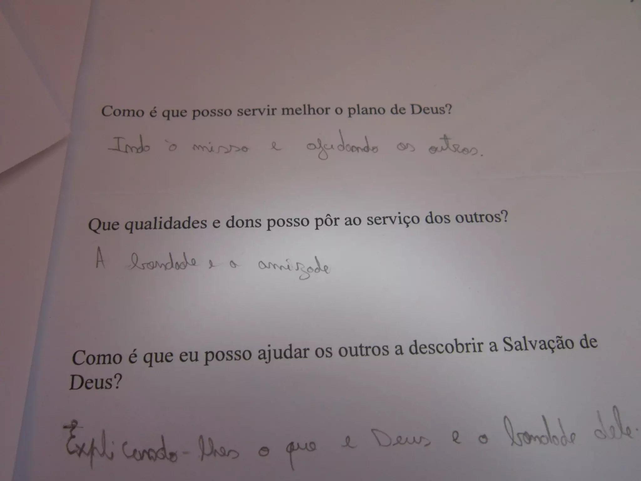 Trabalhos do 5 ano catequese