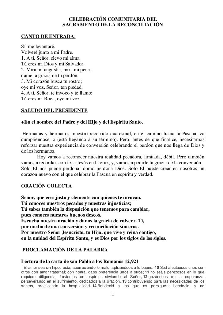 CELEBRACION COMUNITARIA DEL PERDÓN PARA ADULTOS CUARESMA
