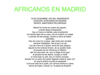 AFRICANOS EN MADRID 