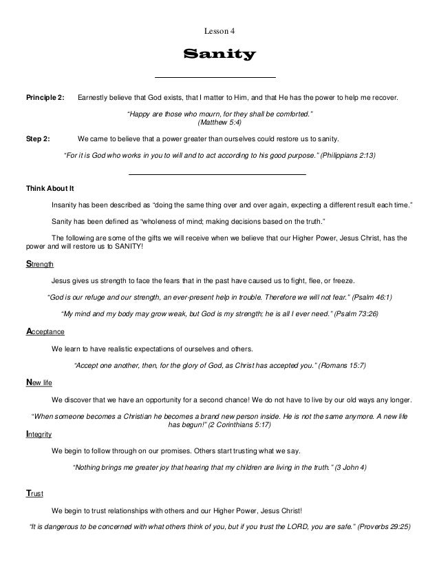Celebrate Recovery Lesson 4