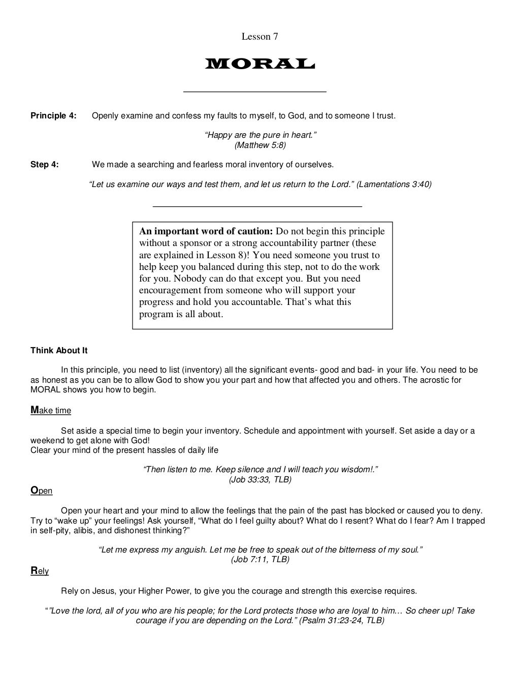 Celebrate recovery lesson 7 addiction