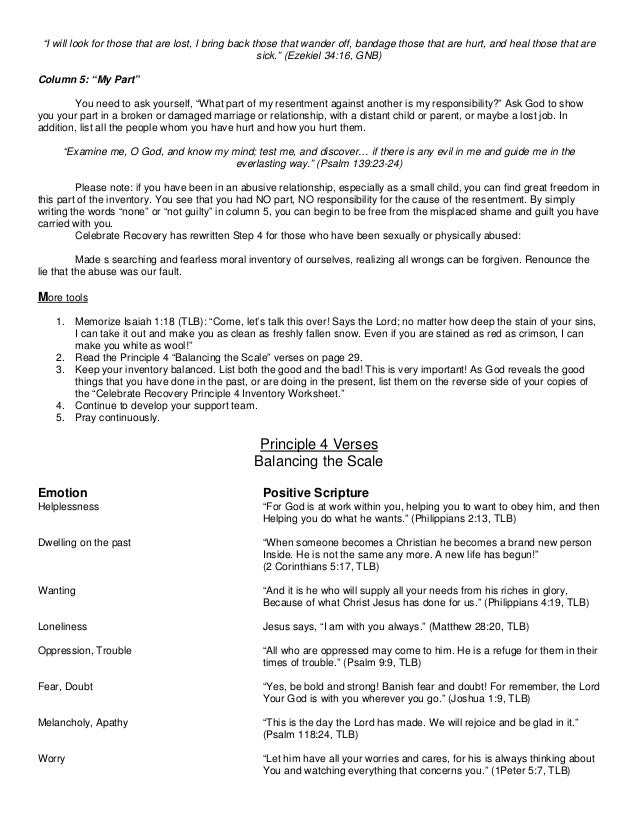 Printables Celebrate Recovery Inventory Worksheet celebrate recovery lesson 9 addiction 2