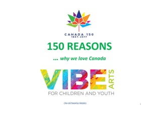 150 REASONS
… why we love Canada
1CRA 897960456 RR0001
 