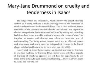 Mary-Jane Drummond on cruelty and
tenderness in Isaacs
 