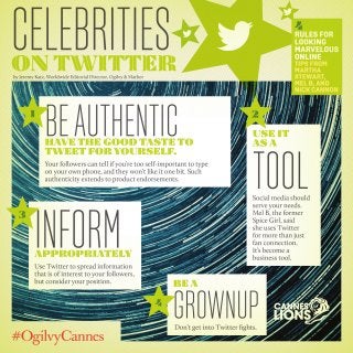 Celebrities on Twitter - Tips from #CannesLions / #OgilvyCannes