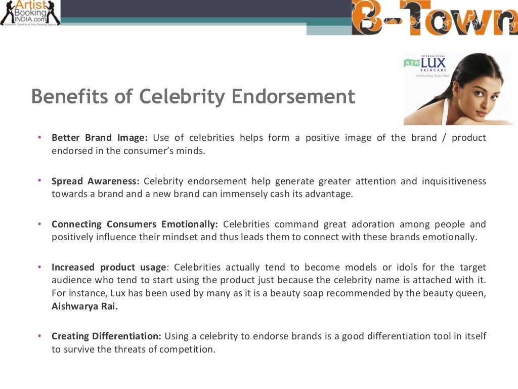 Celebrity Brand Endorsement in India, Bollywood Celebrity Management,…