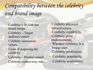 Celebrity brand endorsement | PPTX