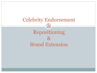 Celebrity Endorsement
&
Repositioning
&
Brand Extension
 