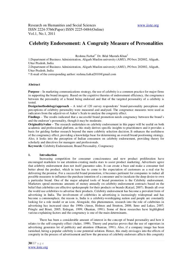 Celebrity endorsement dissertation