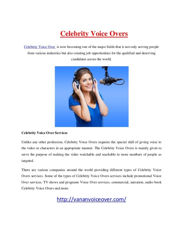 Celebrity Voice Overs