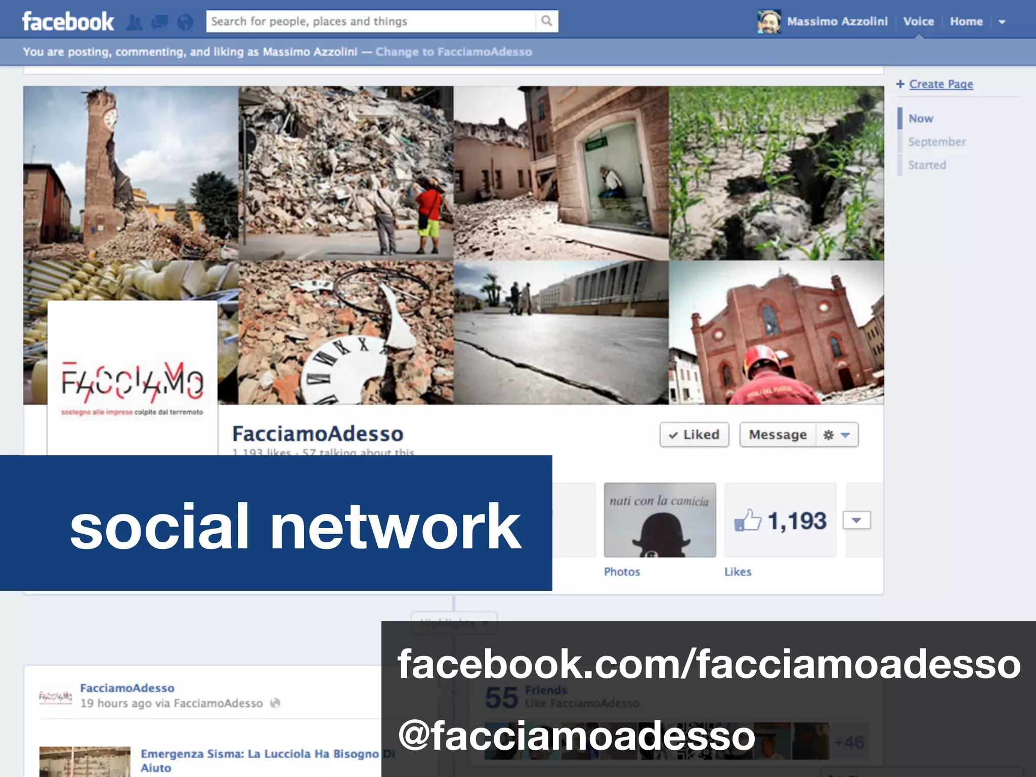 social network
facebook.com/facciamoadesso
@facciamoadesso
 