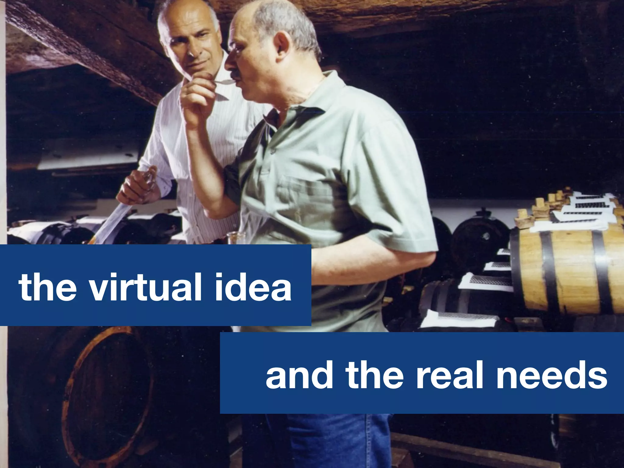 and the real needs
the virtual idea
 