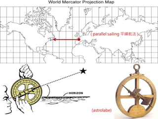 ( parallel sailing 平緯航法 )
(astrolabe)
 