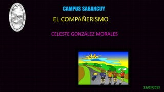 CAMPUS SABANCUY
EL COMPAÑERISMO
CELESTE GONZÁLEZ MORALES
13/03/2013
 