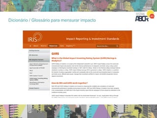 Dicionário / Glossário para mensurar impacto
 