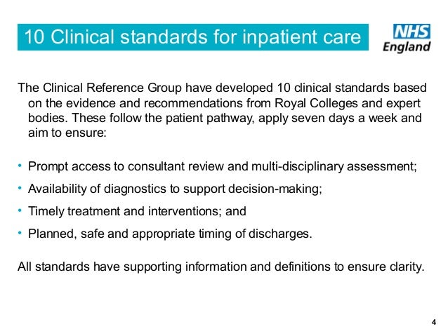 Clinical standards - Celia Ingham Clark