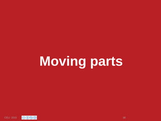 Moving parts
CELI 2015 38
 