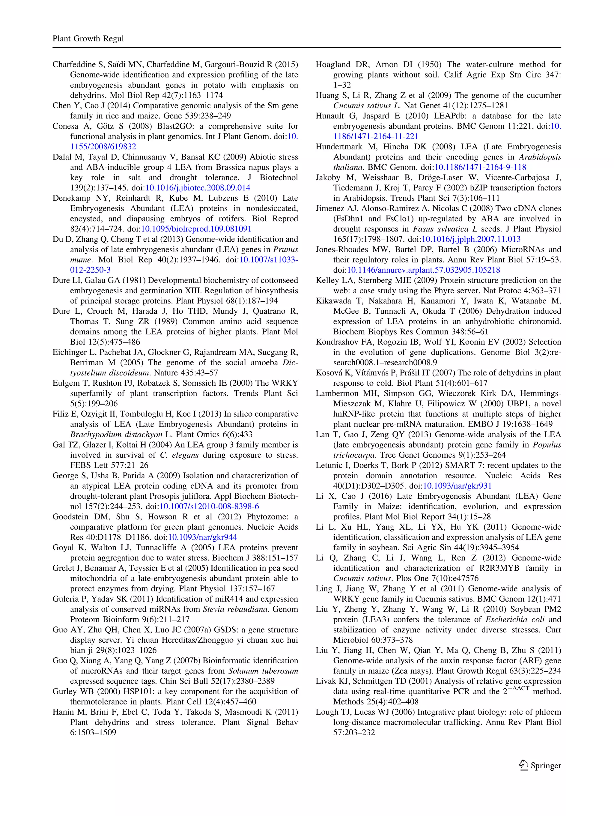 Identification and expression analysis of LEA gene family members in ...