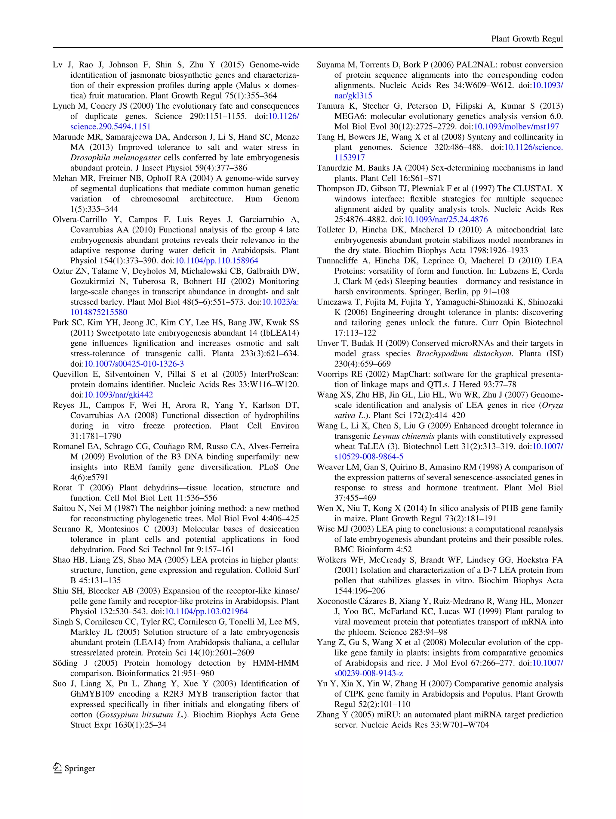 Identification and expression analysis of LEA gene family members in ...