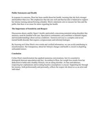 Celine Dion and Anorexia Rumors: Separating Fact from Fiction PDF