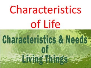 Characteristics
of Life

 