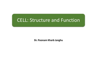 CELL: Structure and Function
Dr. Poonam Kharb Janghu
 