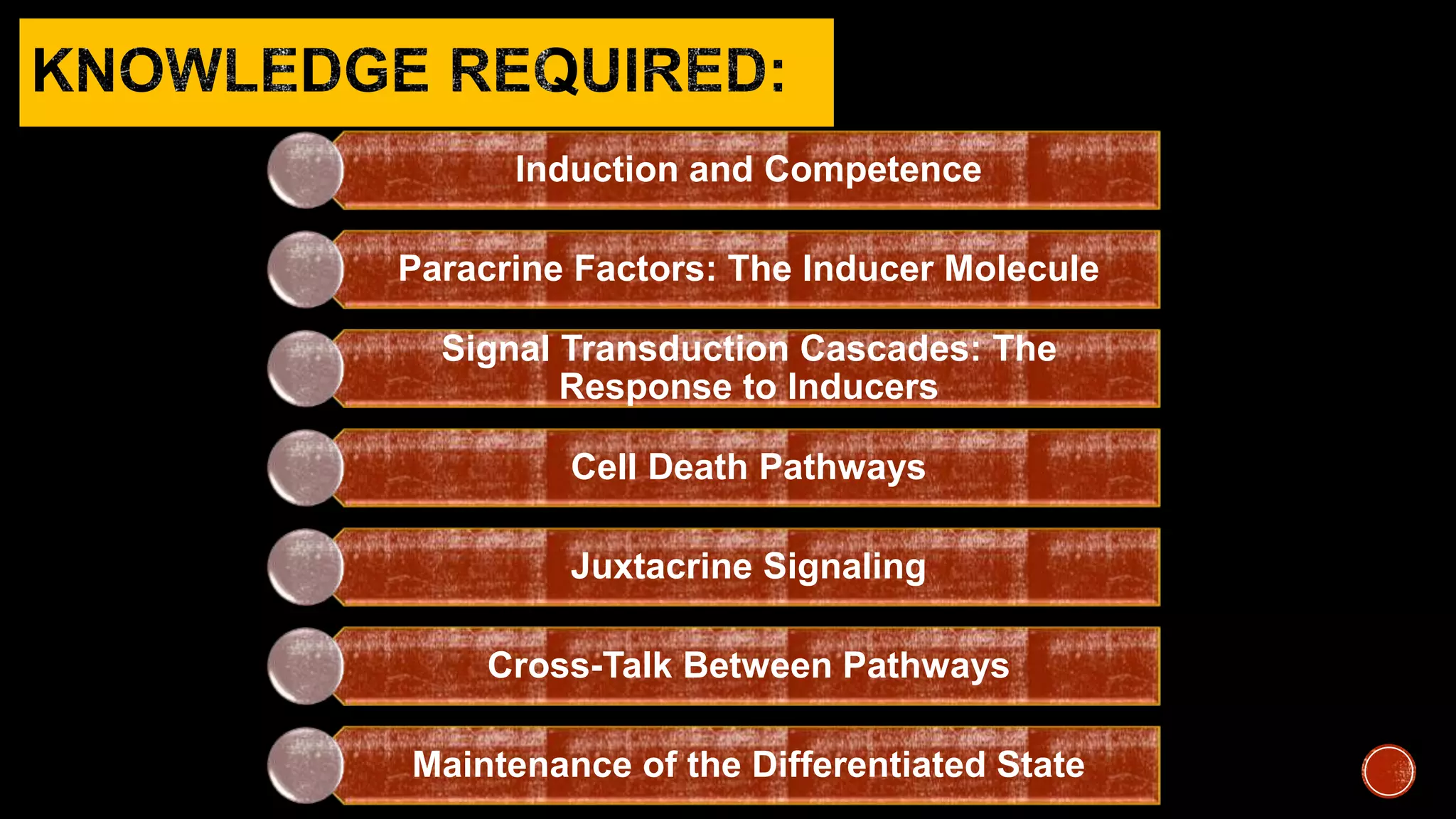 Induction and Competence
Paracrine Factors: The Inducer Molecule
Signal Transduction Cascades: The
Response to Inducers
Cell Death Pathways
Juxtacrine Signaling
Cross-Talk Between Pathways
Maintenance of the Differentiated State
 